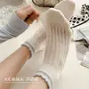Calcetines para verano, finos, de encaje, colores contrastantes, rayas verticales, tobilleros, lunares, de malla, versátiles, sin costuras, transpirables, absorbentes de sudor, de algodón, calcetines tobilleros
