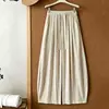 Calça Linho Espinha de Peixe Estilo Preguiçoso Feminina 2026 Verão Nova Cintura Alta Caimento Solta Emagrecedora Versátil Calça Wide Leg