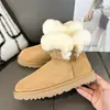Botas de Nieve con Hebilla de Cuerno de Toro sobre Gamuza para Mujer, Suela Gruesa, Nuevo Estilo Invierno 2026, Piel y Piel Integradas, Botas de Algodón de Moda, Botas de Algodón Engrosadas