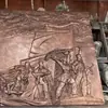 Plástico reforzado con fibra de vidrio imitación cobre relieve guerrero revolucionario cultura de campus pared figura histórica evento relieve jardín paisaje escultura