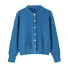 Cardigan de Punto Elegante y Moderno para Mujer, Estilo Europeo y Americano Transfronterizo, Nuevo 2026, Cuello Redondo, Botones al Frente, Venta al por Mayor 2893102