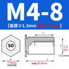 SO-M2M3M4M5M6M8 Remache Hexagonal Galvanizado de Agujero Pasante Placa de Presión Tuerca de Chapa Columna Espárrago de Acero al Carbono