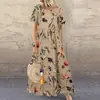Artículo más vendido transfronterizo: Vestido Casual de Verano para Mujer con Cuello Redondo y Manga Corta, Estilo Europeo y Americano, Popular en Aliexpress y Sitios Independientes