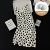 Novo Camisola de Algodão Nuvem de Verão Feminina Estampa de Bolinhas Preto e Branco com Bojos Solta Sem Mangas Roupa de Casa