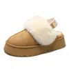 Botas de Neve Plataforma com Solado Grosso Femininas 2026 Outono Novo Casuais Bico Fechado Quentes Modernas Salto Médio Dupla Utilização Peludas Sapatos de Algodão Femininos