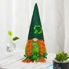 Calle. Decoración para Fiesta del Día de San Patricio Trébol Verde Irlandés Muñeco sin Rostro Decoración Adornos Navideños