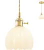 Lustre de vidro e latão estilo retro nórdico para pousadas, balcões de bar, restaurantes, luminárias de cabeceira, cafeterias criativas, luminárias de vela para quarto