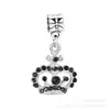 Colgante de Aleación Corazón Negro y Estrella DIY Zapato de Cristal Árbol de la Vida Encanto Pulsera DIY para Mujer Estrella de Cinco Puntas