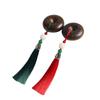 Pieza de mango de mano de sándalo verde talla de madera hebilla de seguridad placa de juego nostálgica juego artesanías adornos joyería borla hombres