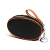Nuevo Estilo Billetera para Monedas de Cuero Genuino Mini Bolso Piel de Vaca de Primera Capa Colorido de Moda Llavero Almacenamiento Cremallera Cartera Pequeña para Mujeres