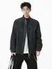 Jaqueta Harrington de Couro Estilo Americano para Homens, Marca da Moda, Estilo High Street de Inverno, Design Cool, Gola Alta, Jaqueta Baseball de Motociclista
