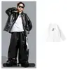 Roupas de Performance para Crianças de Street Dance Hip-Hop Meninos Jaquetas de Couro Outono e Inverno Roupas da Moda Dia de Ano Novo Traje de Hiphop Street para Crianças