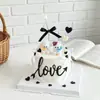 Decoración de pastel para el Día de San Valentín chino, adornos de perrito y gatito para teléfono, topper de lazo de acrílico con cinta de amor