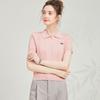 [Lã Incluída] Camisa Polo com Lapela de Laço Bordada Cor Lisa Camiseta com Ombro Torcido Pulôver Tricô Feminino