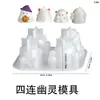 Gesso Aromaterápico de Papoula Peça Quatro Versão Q Fantasma Ornamento Molde de Silicone DIY Molde para Exibição de Velas de Halloween