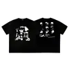 Verão Novo Erd Rico Segunda Geração Retrato Grafite Casual Masculina e Feminina Camiseta de Manga Curta Wdw Solta Americana High Street Tee