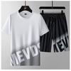 Camiseta de verano de estilo coreano, nueva camiseta de manga corta para hombre, ropa deportiva de dos piezas para hombre, traje deportivo informal para hombre, moda para hombre