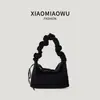Bolso Tote Estilo Coreano con Cordón y Pliegues para Estudiantes, Bolso de Hombro Ligero, Versátil, Artístico, Moda de Gama Alta para Viajes Diarios