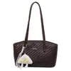 Bolsa Grande de Tricô Embossado Estilo Coreano para o Dia a Dia 2026 Nova Moda Bolsa Tote Simples Casual de Ombro para Mulheres
