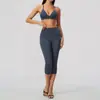 Nuevo conjunto de yoga Zechuang para mujer, sujetador deportivo de alta gama, pantalones ajustados de secado rápido de cintura alta de longitud media, ropa de yoga para mujer 8793
