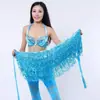 Cadena de Cintura para Danza del Vientre Nueva de Lentejuelas de Cuatro Capas con Borlas Sello de Cintura Práctica de Performance de Danza India Falda de Encaje para Cadera Toalla de Cintura