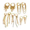 Pendientes de borla de acero inoxidable Wanxing Lujo Ligero Sensación de Alta Gama Adornos para Orejas Resistentes al Color Joyería de Acero de Titanio Dorado 18K Venta al por Mayor Transfronteriza