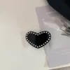 Pasador de Acetato con Forma de Corazón y Pedrería Estilo Francés Pinza para el Cabello de Temperamento Femenino para Flequillo y Cola de Caballo Accesorio para el Cabello para Mujeres