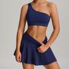 Traje de falda de tenis nuevo europeo y americano para mujer, bádminton, correr, yoga, traje de falda, falda deportiva de fitness antirroce