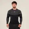 Onyx/x5 Esportes Americanos Fitness Masculino Manga Longa Casual Respirável Justo Manga Longa Casual Corrida Tubarão
