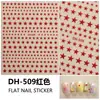 Redanco nuevas explosiones rojas netas 3D patrón diy pegatinas de arte de uñas con calcomanías adhesivas para uñas al por mayor DH-509