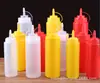 Botella con Boquilla, Botella Exprimidora para Salsa de Chocolate, Mermelada, Tomate, Ensalada, Botella para Condimentos, Frasco para Sazonadores