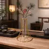 Florero de Tubo Acrílico con Arte de Hierro Estilo Ins para Sala de Estar, Vestíbulo, Sala de Té, Hotel, Decoraciones de Boda, Florero Pequeño