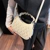 Bolsa Dobrável de Moda Transfronteiriça Feminina 2025 Primavera Nova Moda Retrô Casual Bolsa Nuvem Simples Bolsa de Ombro Transversal