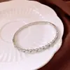 Pulsera de Acero Inoxidable Europeo y Americano con Circonita, Corazón Redondo, Flor, Pulsera Simple Transfronteriza, Joyería de Gama Alta Versátil de Nicho