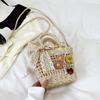 Bolsa de palha de primavera bolsa feminina 2023 nova tendência moda bolsa crossbody bolsa de balde de cesta de vegetais feita à mão