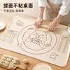 Tapete de silicona para amasar, tapete grueso de grado alimenticio para uso doméstico, tapete antiadherente para hornear, tabla de cocina plegable