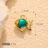 Acero Inoxidable Transfronterizo Colorido Gota de Aceite Concha Estrella de Mar DIY Colgante Pequeño Femenino Vacaciones Tortuga Pez Caracola Pendientes Colgante