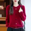 Nuevo Cárdigan de Lana Tejida Otoño e Invierno 2025 para Mujer Suéter Holgado de Manga Larga Chaqueta para Mujer Top de Gama Alta