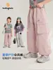 Pantalones Cargo de Bolsillo Grande Haru para Niños Temporada 2026 Nuevo Estilo Holgados Versátiles para Exteriores Pantalones Largos de Paracaídas para Niñas