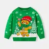 2026 Novos Suéteres Infantis de Desenho Animado Europeus e Americanos para Outono e Inverno de Natal para Meninos e Meninas, Tricô de Homem de Gengibre