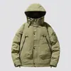 Chaqueta de Plumón para Hombre de Color Sólido de Marca de Moda Invernal, Ropa de Trabajo Deportiva Blanca de Plumón de Pato Gruesa Cálida Chaqueta Acolchada para Hombre