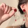Pendientes de Fuegos Artificiales de Circonita Roja de Año Nuevo para Mujer 2026 Nuevo Estilo Popular Pendientes Únicos y Hermosos