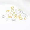 Anel Aberto Oval em Forma de Ovo Coberto com Ouro 18K que Preserva a Cor Joia DIY Feita à Mão Anel de Conexão Fecho Finalizador de Colar Anel B03