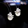 Pendientes Franceses Retro de Zirconia Microincrustada con Fuegos Artificiales y Perlas Diseño de Nicho Pendientes de Lujo Ligero Pendientes Súper Hada Dulces Venta al por Mayor