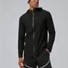 Jaqueta Esportiva para Treinamento de Corrida ao Ar Livre para Homens, com Zíper Completo à Prova de Vento, Moletom com Capuz de Secagem Rápida para Basquete e Fitness para Homens