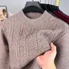 Comercio exterior dropshipping transfronterizo otoño e invierno 2026 suéter grueso de punto con cuello redondo ajuste casual holgado popular versátil tejido para hombre