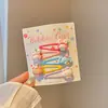 Pinzas para el pelo de niños de colores dulces, estilo japonés y coreano, con flores de dibujos animados de colores, pinzas para flequillo lateral para niñas y pasadores para bebés, accesorios para el pelo