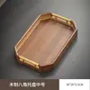 Bandeja de armazenamento de lanches de chá ecológica, bandeja para infusão a seco, bandeja de xícara de chá estilo chinês, bandeja de frutas para lanche da tarde, bandeja de bambu para uso doméstico