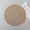 Mantel Individual para Mesa de Comedor del Hogar Estilo Nórdico, Fondo de Lino para Fotografía de Alimentos y Horneado Casero, Mantel Redondo Aislante Térmico Transfronterizo, Mantel de Hilo de Algodón