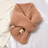 Cachecol Pequeno de Tricô Cruzado Preguiçoso Feminino Outono e Inverno Estilo Coreano Estilo Japonês Versátil Acolchoado Quente Cachecol de Lã Moda ins Cachecol